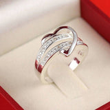 Half Heart-Shaped Double Ring
