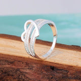 Half Heart-Shaped Double Ring