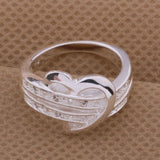 Half Heart-Shaped Double Ring