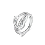 Half Heart-Shaped Double Ring