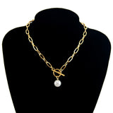 Long Necklace with Pearl Pendant