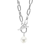 Long Necklace with Pearl Pendant