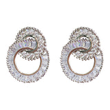 Round Bling Zircon Stone Stud Earrings