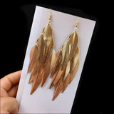 Baroque Multi-layer Leaf Drop Earrings