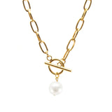 Long Necklace with Pearl Pendant