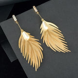 Long Dangling Earrings with a Pearl