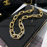 Chain Style Choker with Zircon Stones