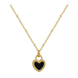 Necklace with Heart Black and White