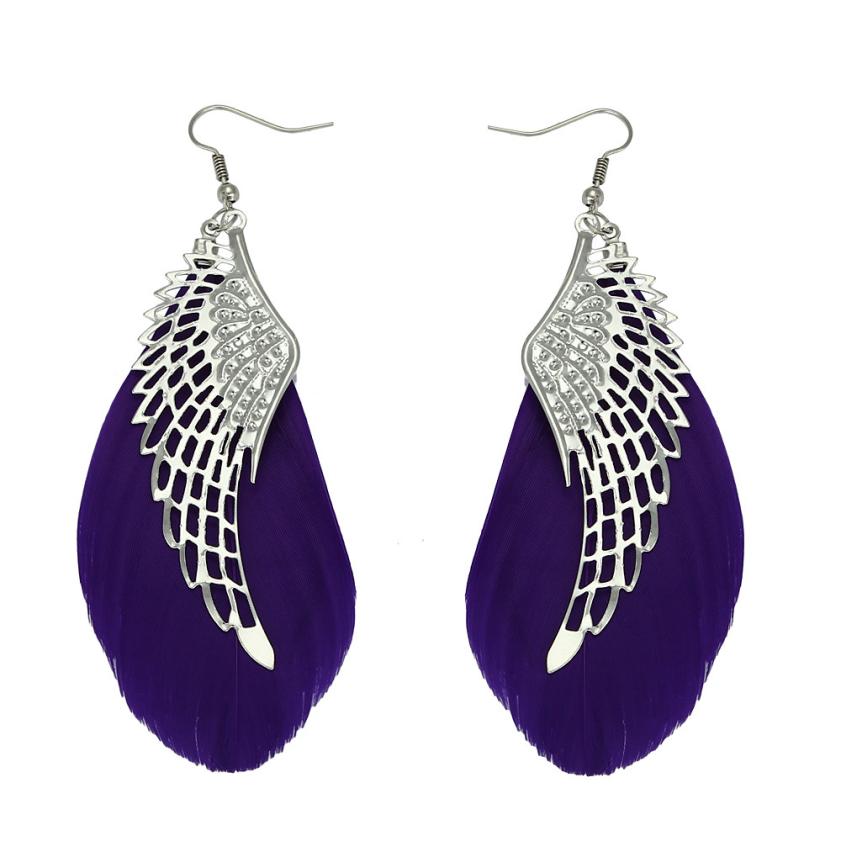 Angel Feather Long Earrings