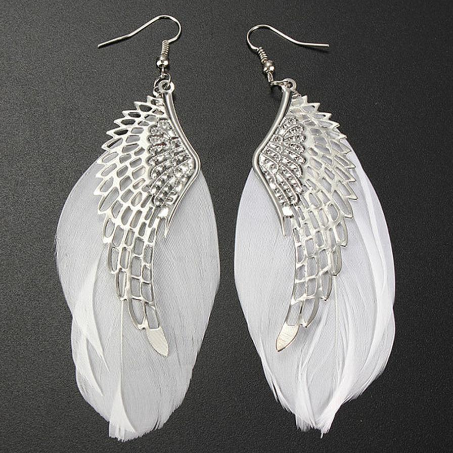 Angel Feather Long Earrings