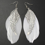 Angel Feather Long Earrings