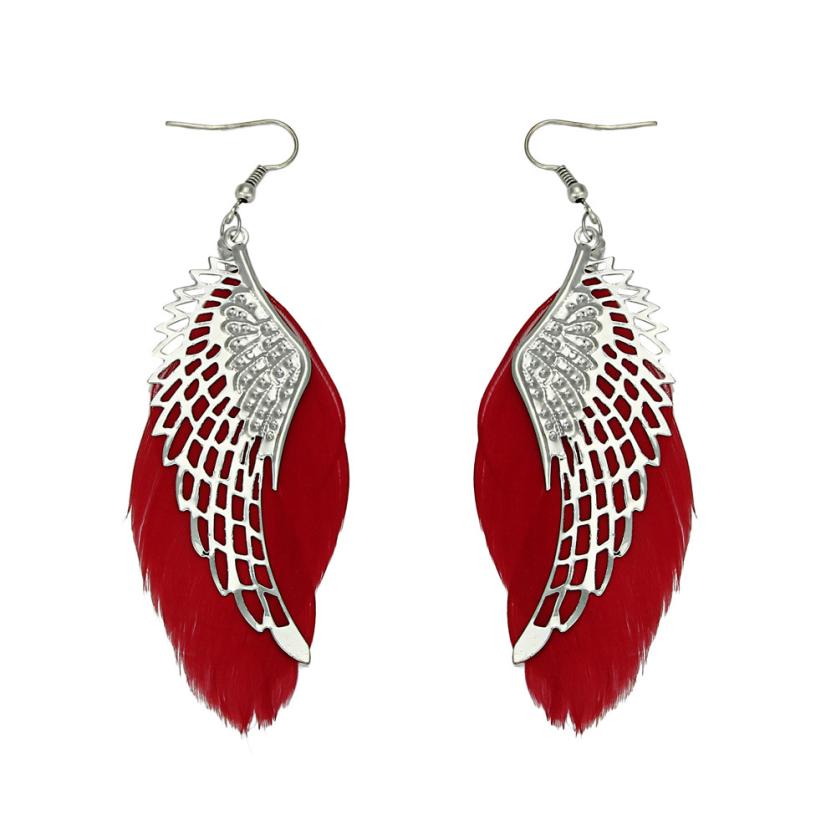 Angel Feather Long Earrings